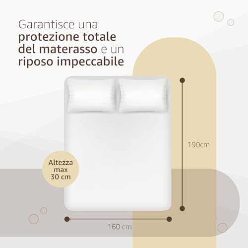 Copri Materasso Matrimoniale Elasticizzato in Cotone - Coprimaterasso Matrimoniale 160x190 - Copri Materasso Antiacaro Anallergico con Angoli - Funzionalità e accessori