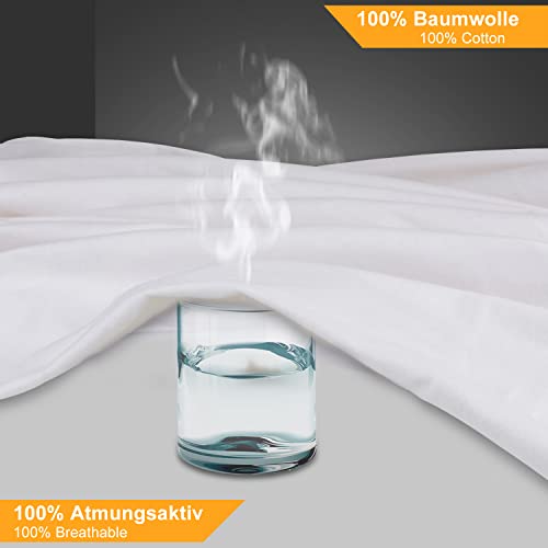 Coprimaterasso 180x200 cm Molton - In 100% cotone, Traspirante, Topper materasso confortevole - Prova pratica