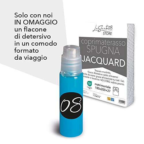 LA SUITE 08 STORE Coprimaterasso Matrimoniale 180x200 Elastico in Spugna con Angoli - Proteggi Materasso Antiacaro - Lavabile - Regolabile - Funzionalità e accessori