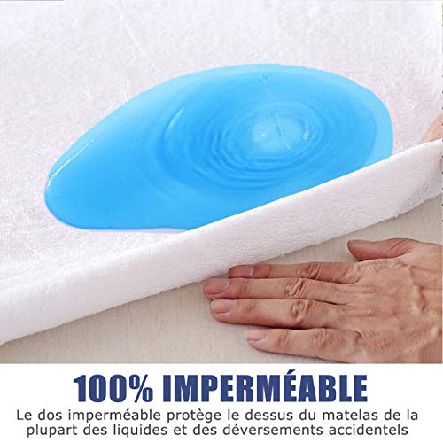 Richair - Coprimaterasso in cotone, Cotone, bianco, 100 x 200 cm - Funzionalità e accessori