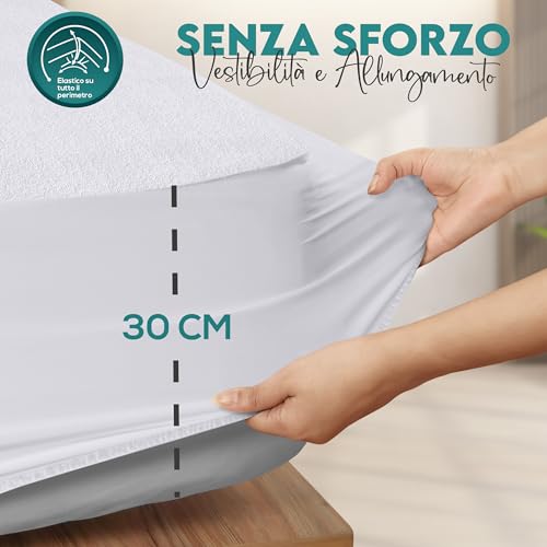 Utopia Bedding Coprimaterasso Matrimoniale Impermeabile 160 x 190 x 30 cm, Certificato OEKO-TEX, Proteggi Materasso, Traspirante, Lavabile, Stile Montato Tutto Intorno Elastico - Dettaglio recensione 4