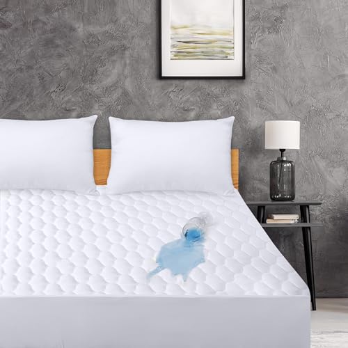 Utopia Bedding Coprimaterasso trapuntato impermeabile 160 x 200 cm, materassino elastico per materasso spesso 30 cm (Bianco) - Funzionalità e accessori